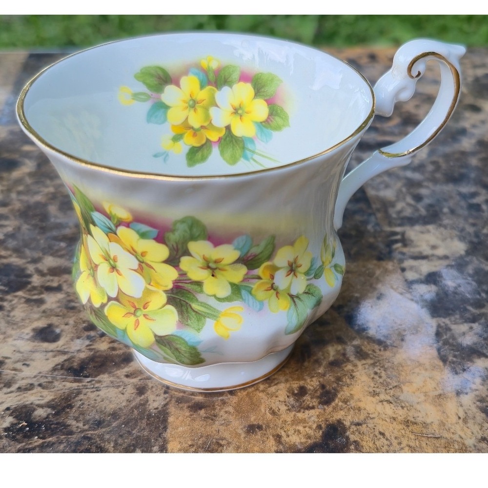 Queen's‎ Rosina China Co Fine Bone China Teacup Yellow Floral Primrose England